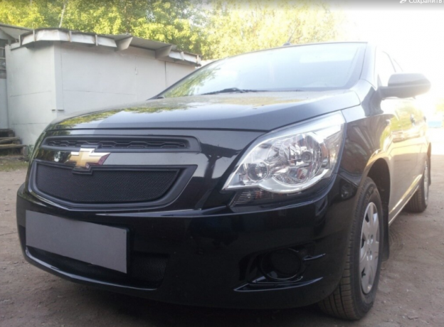Защита радиатора "Standart" Chevrolet Cobalt (2013-н.в.) низ, чёрная купить недорого с доставкой в Баган