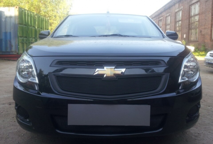 Защита радиатора "Standart" Chevrolet Cobalt (2013-н.в.) низ, чёрная купить недорого с доставкой в Баган