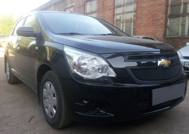 Защита радиатора "Standart" Chevrolet Cobalt (2013-н.в.) низ, чёрная купить недорого с доставкой в Баган