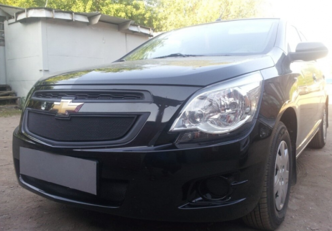 Защита радиатора "Standart" Chevrolet Cobalt (2013-н.в.) низ, чёрная купить недорого с доставкой в Баган