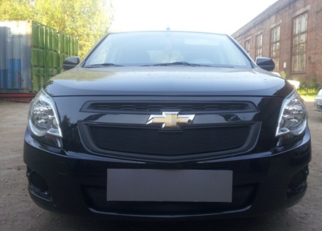 Защита радиатора "Standart" Chevrolet Cobalt (2013-н.в.) низ, чёрная купить недорого с доставкой в Баган