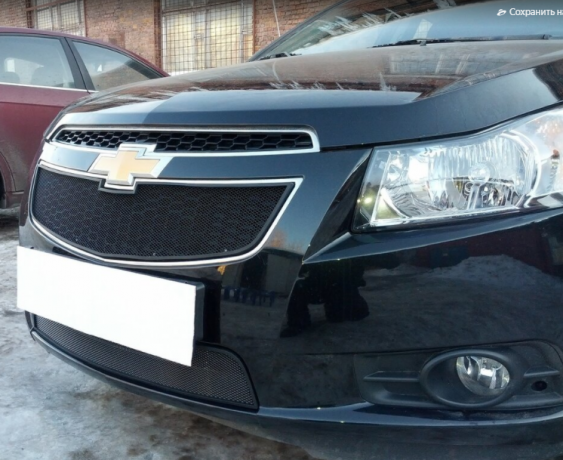 Защита радиатора "Standart" Chevrolet Cruze (2008-2013) верх, чёрная купить недорого с доставкой в Баган