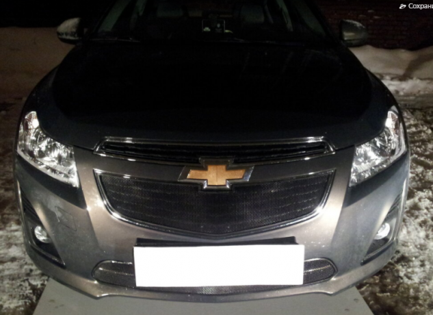 Защита радиатора "Standart" Chevrolet Cruze (2012-2015) верх, чёрная купить недорого с доставкой в Баган