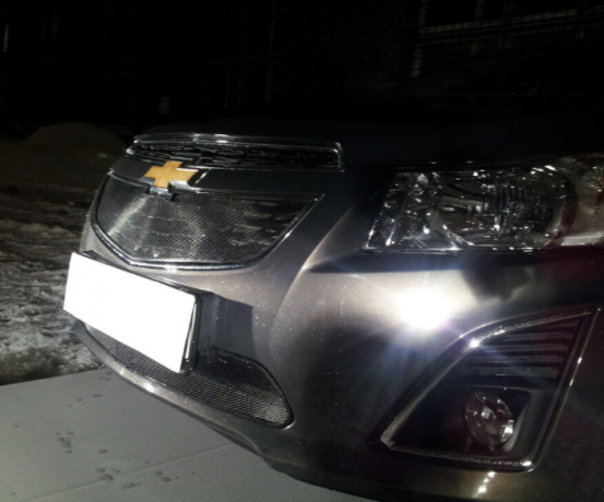 Защита радиатора "Standart" Chevrolet Cruze (2012-2015) верх, чёрная купить недорого с доставкой в Баган