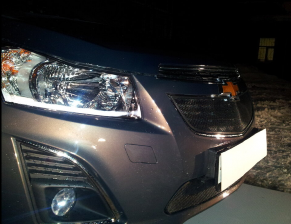 Защита радиатора "Standart" Chevrolet Cruze (2012-2015) верх, чёрная купить недорого с доставкой в Баган