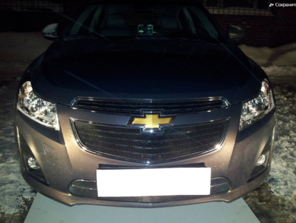 Защита радиатора "Standart" Chevrolet Cruze (2012-2015) верх, чёрная купить недорого с доставкой в Баган