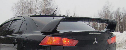 Накладка (юбка) заднего бампера "EVO" var №1 для Mitsubishi Lancer X (2007-2016) купить недорого с доставкой в Баган
