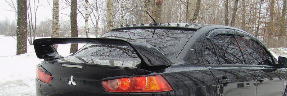 Накладка (юбка) заднего бампера "EVO" var №1 для Mitsubishi Lancer X (2007-2016) купить недорого с доставкой в Баган