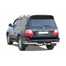 Защита заднего бампера «Уголки двойные» (d76) для Toyota Land Cruiser 100 (1998-2007)(Нерж. Сталь) купить недорого с доставкой в Баган