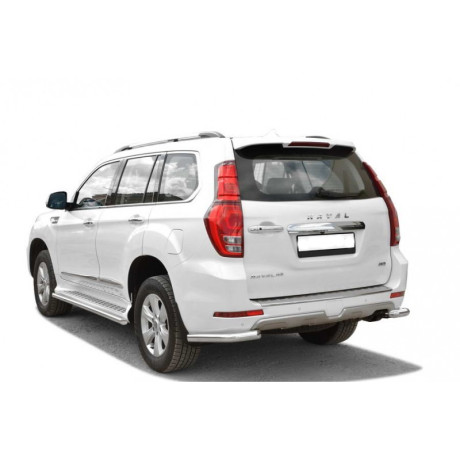 Защита заднего бампера «Уголки» (d63.5) Haval H9(Нерж. Сталь) купить недорого с доставкой в Баган
