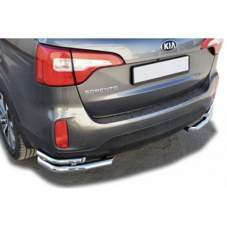 Защита заднего бампера «Уголки» (d63,5) для Kia Sorento (2012-2015)(Окрашенное) купить недорого с доставкой в Баган