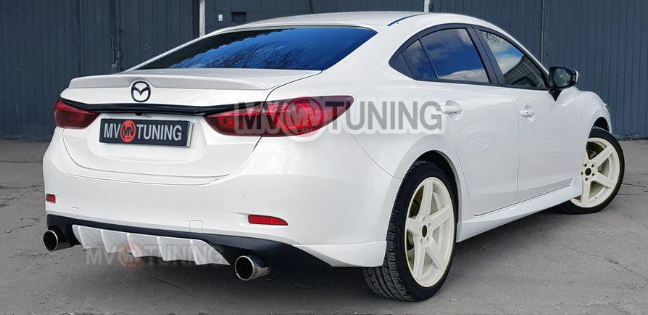 Диффузор заднего бампера var №4 (с килями) для Mazda 6 (2013 - н.в.) купить недорого с доставкой в Баган