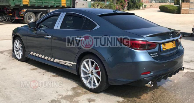 Диффузор заднего бампера var №4 (с килями) для Mazda 6 (2013 - н.в.) купить недорого с доставкой в Баган