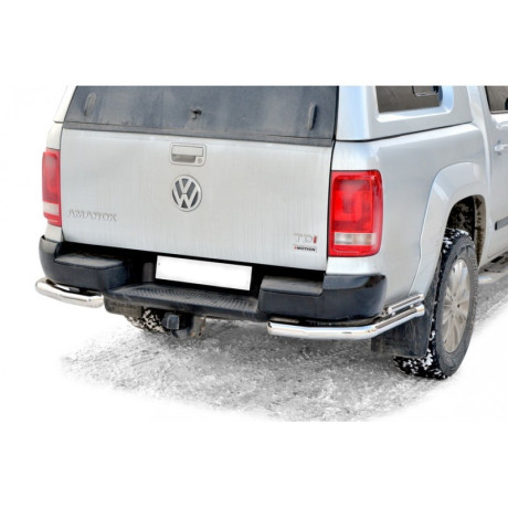 Защита заднего бампера «Уголки двойные» (d63,5) для Volkswagen Amarok (2010-2016)(Нерж. Сталь) купить недорого с доставкой в Баган