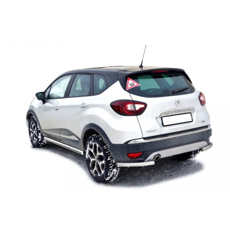 Защита заднего бампера «Уголки» (d51) для Renault Kaptur (2016-н.в.)(Нерж. Сталь) купить недорого с доставкой в Баган