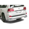 Защита заднего бампера «Уголки двойные» (d76) для Toyota Land Cruiser 200 Executive Lounge (2018-н.в.)(Нерж. Сталь) купить недорого с доставкой в Баган