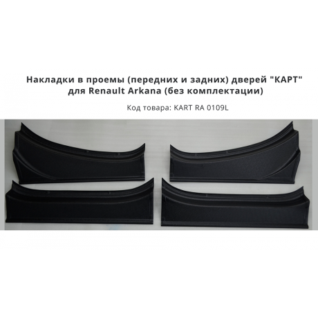 Накладки в проемы (передних и задних) дверей "КАРТ" для Renault Arkana (без комплектации) купить недорого с доставкой в Баган