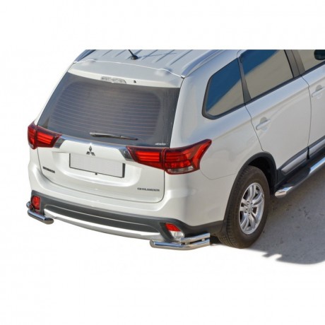 Защита заднего бампера «Уголки двойные» (d63,5) для Mitsubishi Outlander (2015-н.в.)(Окрашенное) купить недорого с доставкой в Баган