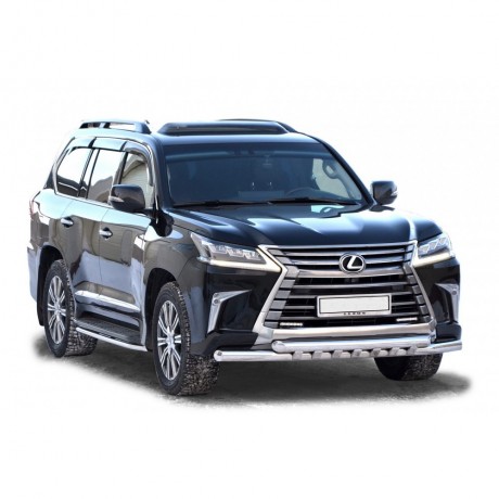Защита переднего бампера «Труба двойная» (d76) для Lexus LX 450d (2016-н.в)(Окрашенное) купить недорого с доставкой в Баган
