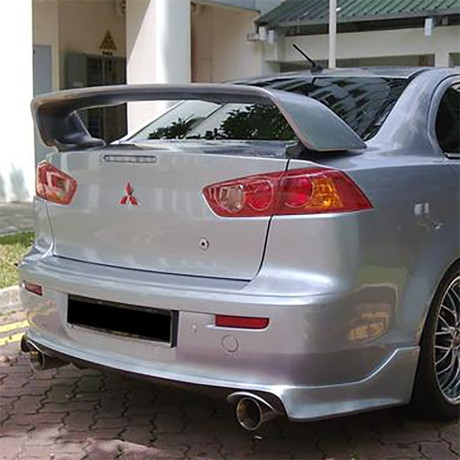 Накладка (юбка) заднего бампера "Zodiak" var №2 (двойной выхлоп) для Mitsubishi Lancer X (2007-2016) купить недорого с доставкой в Баган