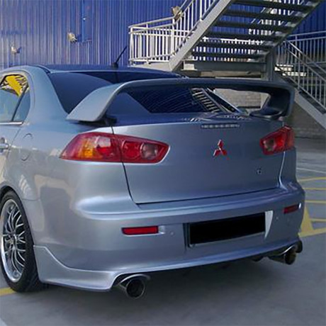 Накладка (юбка) заднего бампера "Zodiak" var №2 (двойной выхлоп) для Mitsubishi Lancer X (2007-2016) купить недорого с доставкой в Баган