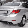 Диффузор заднего бампера var №2 (текстурный пластик) для Hyundai Solaris (2010-2013) купить недорого с доставкой в Баган