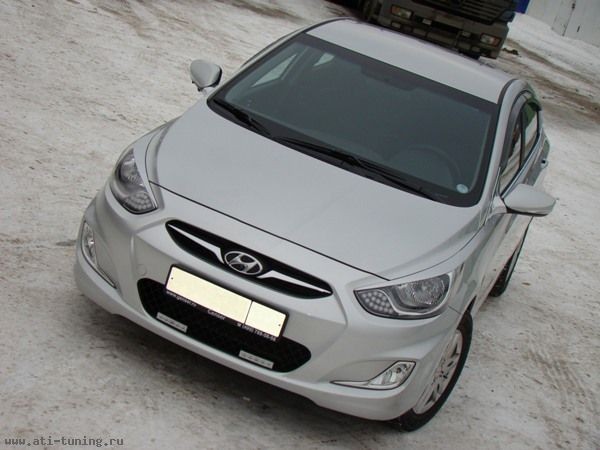 Накладки на фары (реснички) var №1 для Hyundai Solaris (2010-2013) купить недорого с доставкой в Баган