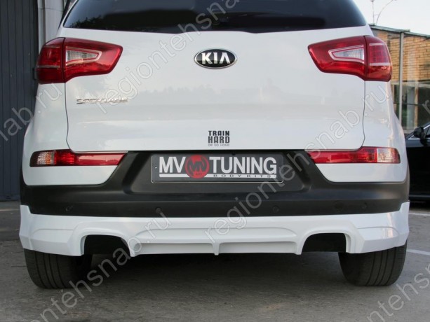 Накладка (юбка) заднего бампера "JSW Style" для KIA Sportage (3rd) (2010-2016) купить недорого с доставкой в Баган