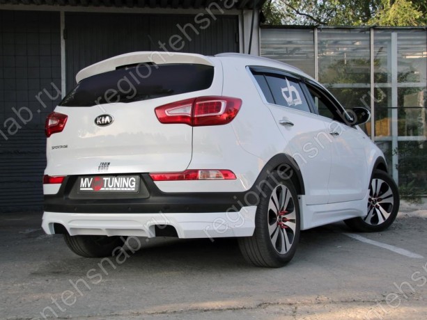 Накладка (юбка) заднего бампера "JSW Style" для KIA Sportage (3rd) (2010-2016) купить недорого с доставкой в Баган