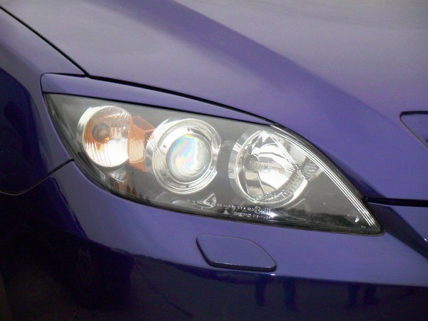 Накладки на фары (реснички) короткие var №1 для Mazda 3 Hatchback (2004-2009) купить недорого с доставкой в Баган