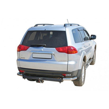 Защита заднего бампера «Уголки» (d63,5) для Mitsubishi Pajero Sport (2008-2013)(Нерж. Сталь) купить недорого с доставкой в Баган