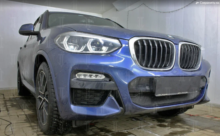 Защита радиатора "Standart" BMW X3 (2017-2021) чёрная купить недорого с доставкой в Баган