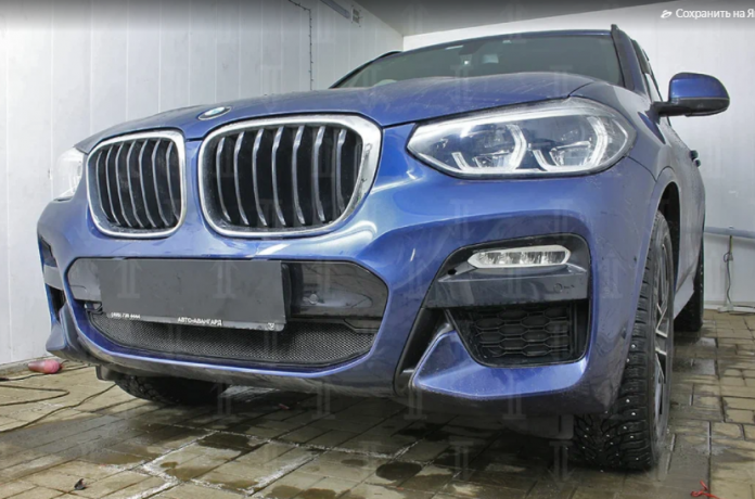 Защита радиатора "Standart" BMW X3 (2017-2021) чёрная купить недорого с доставкой в Баган