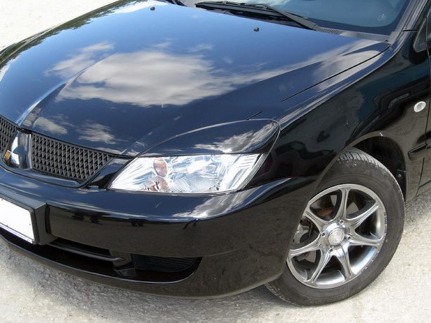 Накладки на фары (реснички) широкие var №2 для Mitsubishi Lancer IX (2004-2007) купить недорого с доставкой в Баган