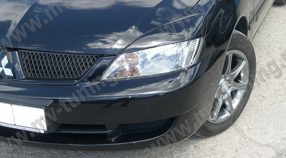 Накладки на фары (реснички) широкие var №2 для Mitsubishi Lancer IX (2004-2007) купить недорого с доставкой в Баган