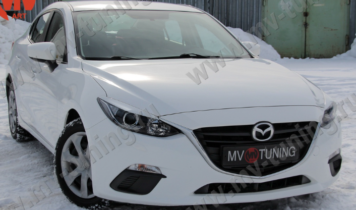 Накладки на фары (реснички) var №2 для Mazda 3 (2013-2016) купить недорого с доставкой в Баган